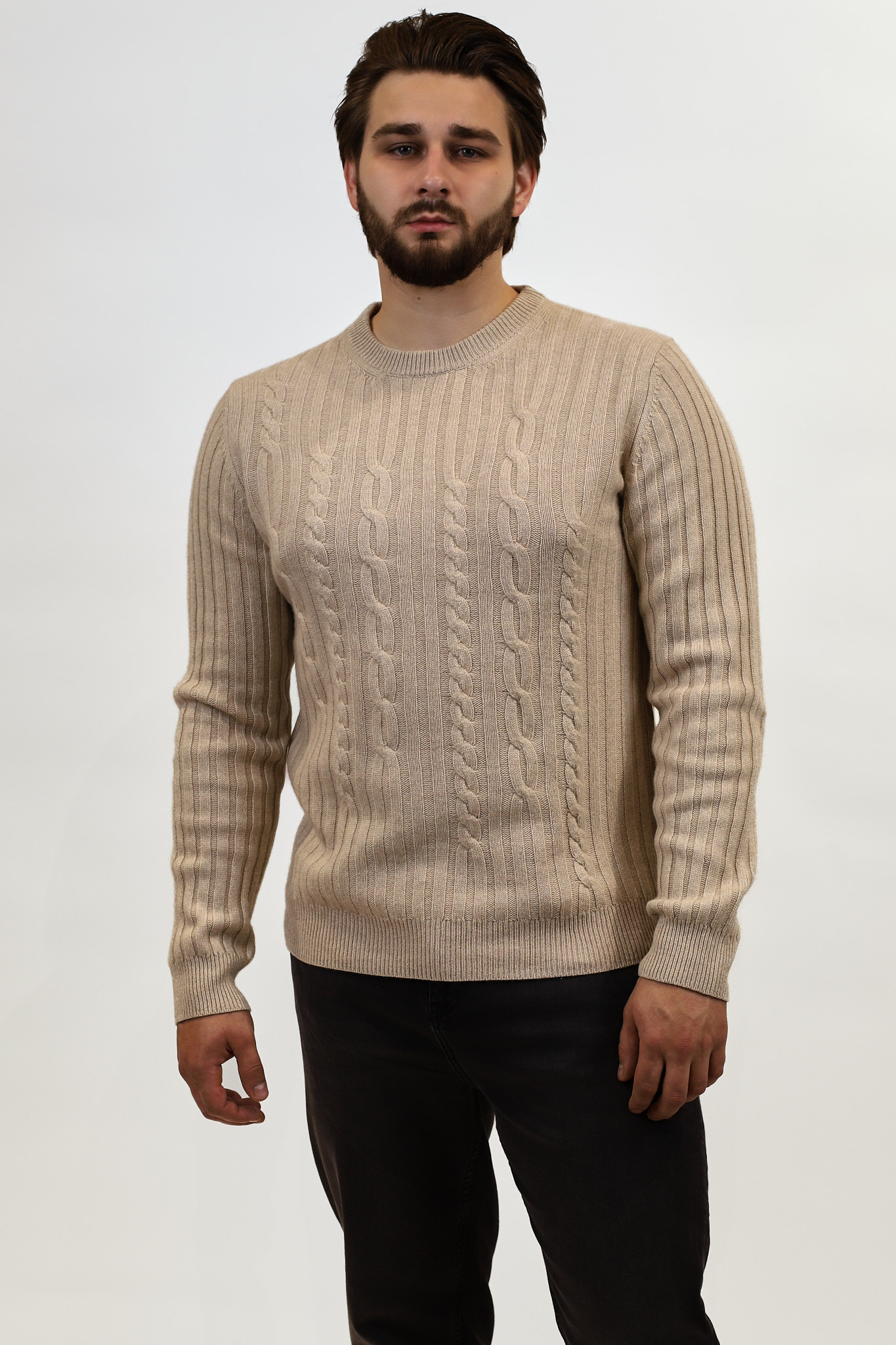 Джемпер мужской 3M0F300---UM725 LIGHT BROWN
